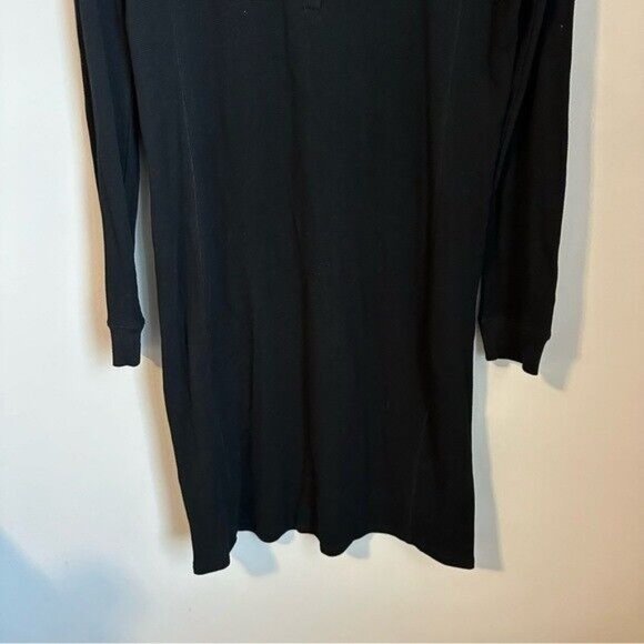 Lauren Ralph Lauren Black Thermal Waffle Knit Long Sleeves Shirt Dress Size XL - Picture 4 of 9